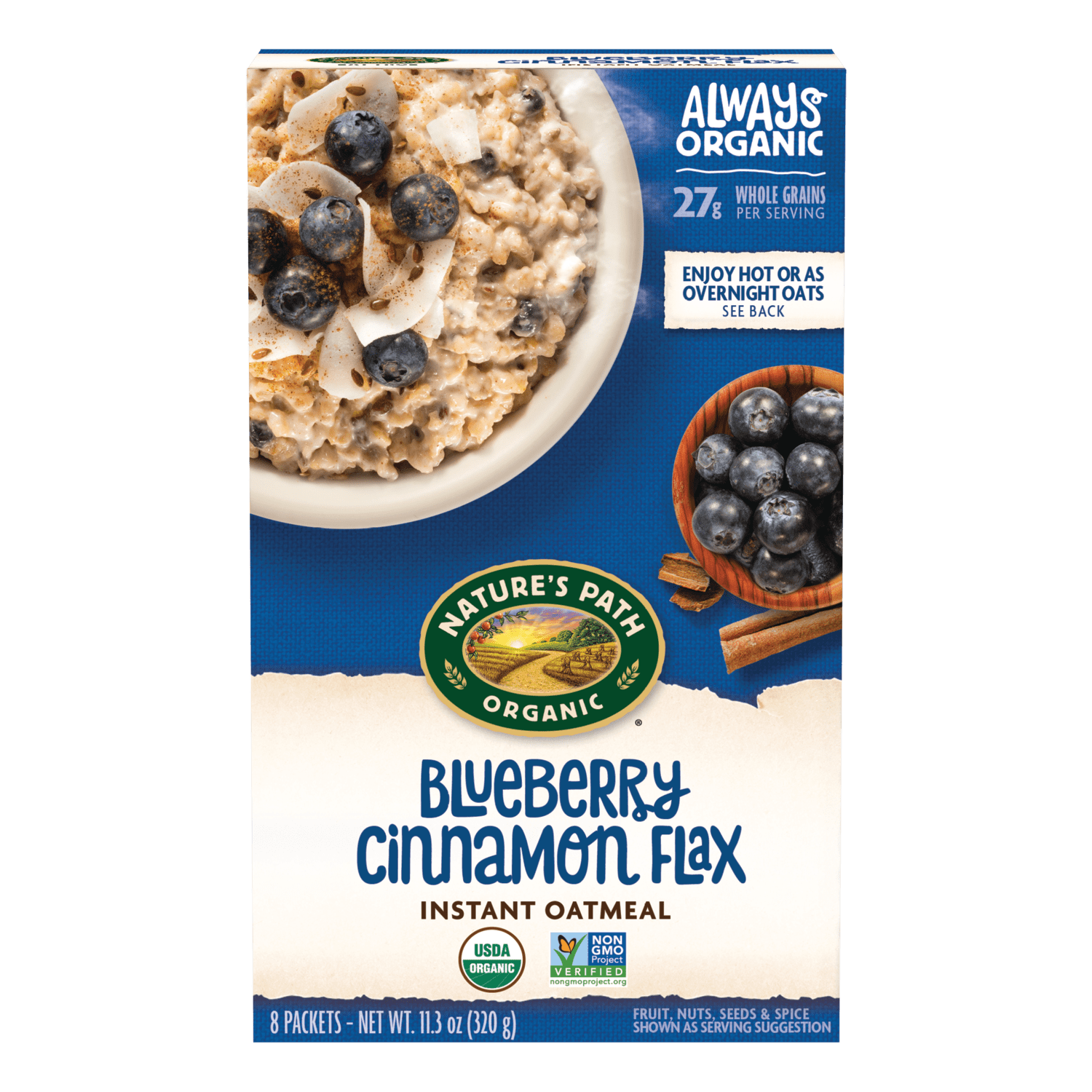 Blueberry Cinnamon Flax Instant Oatmeal