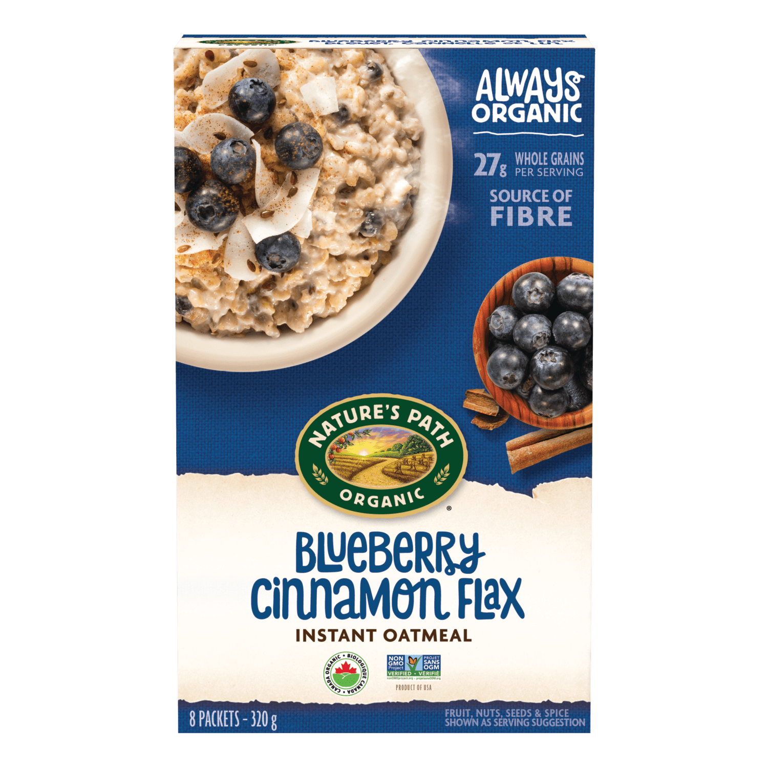 Blueberry Cinnamon Flax Oatmeal