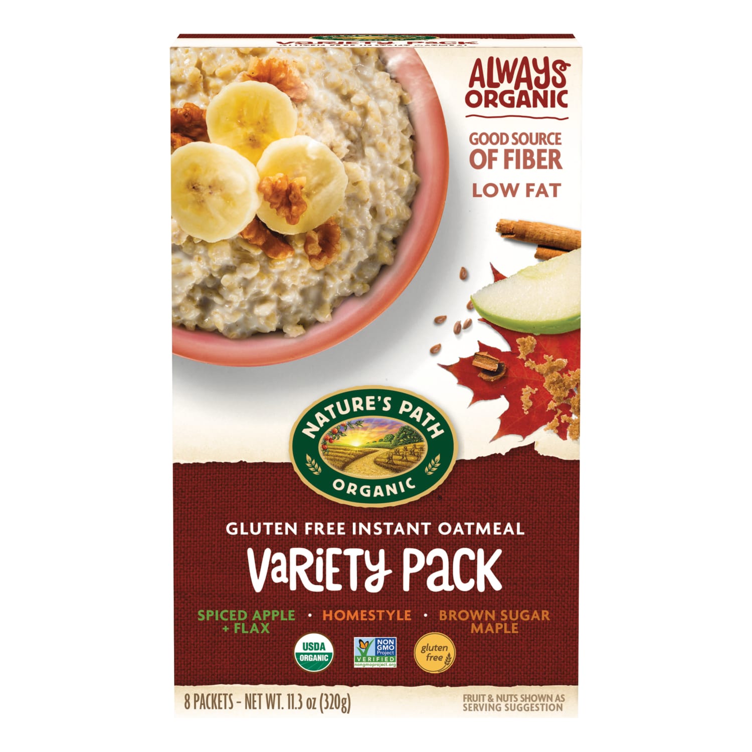 Nature's Path Organic Variety Pack Gluten Free Oatmeal 11oz Box