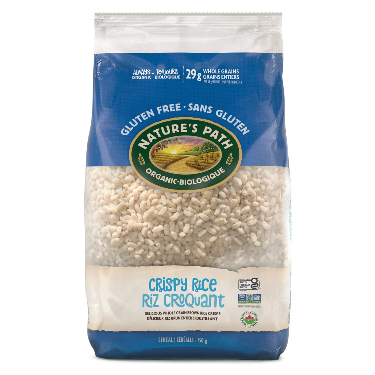 Nature's Path Organic Crispy Rice Cereal 750g EcoPac Bag