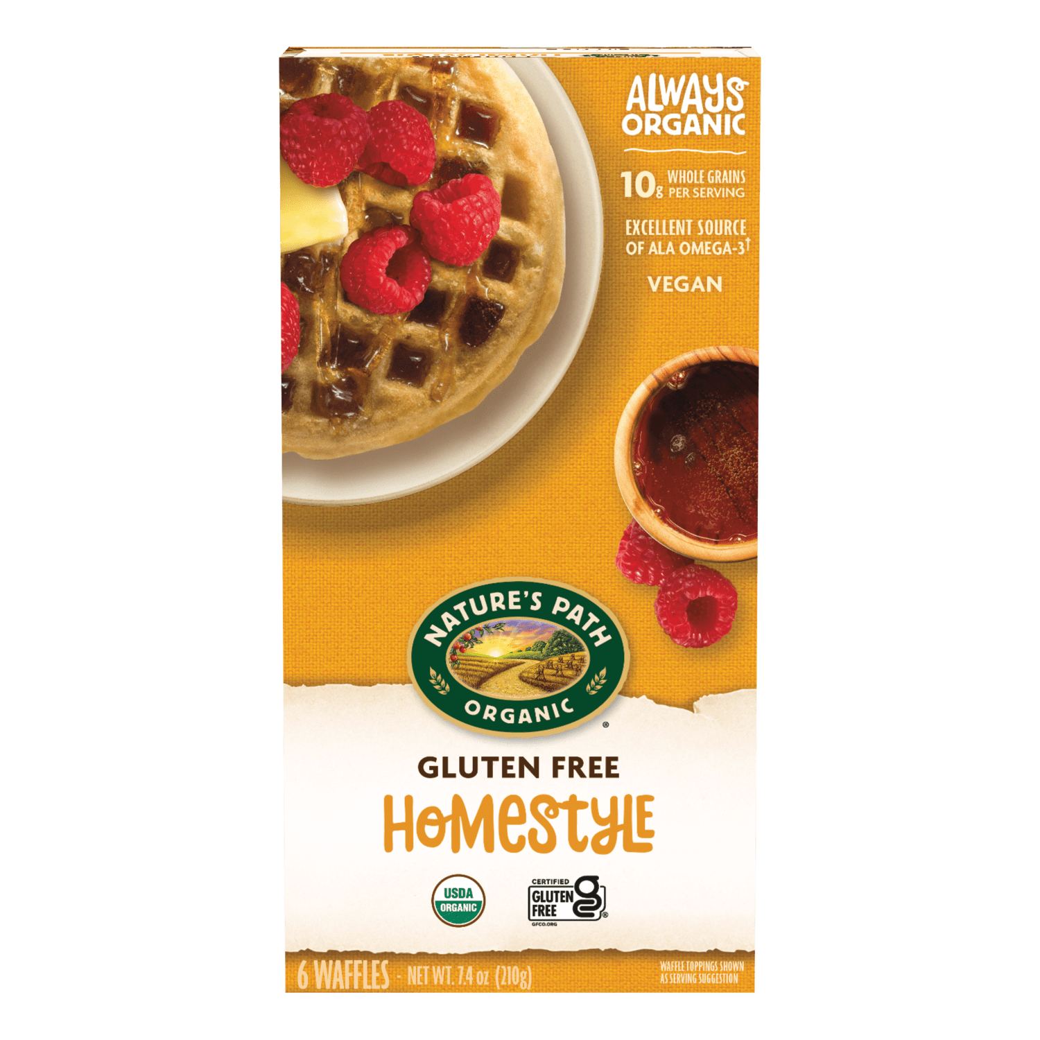 Homestyle Gluten Free Frozen Waffles, 7.4 oz Box