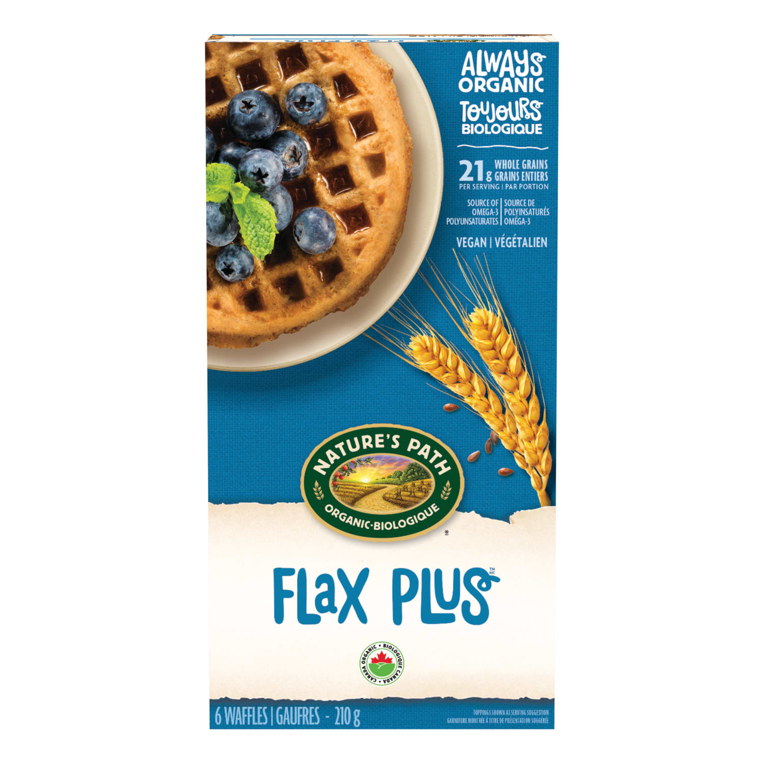 Nature's Path Organic Flax Plus Waffles 210g Box