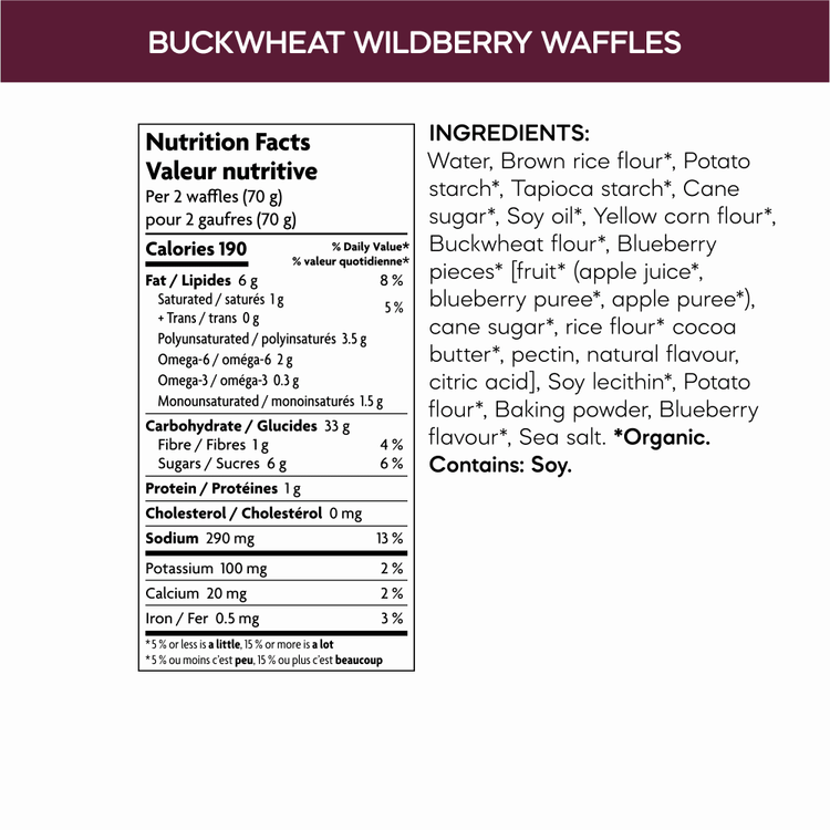 Waffles surgelée de sarrasin Wildberry, Box 210 g