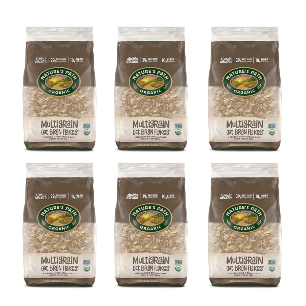 Pack of 6, Nature's Path Organic Multigrain Flakes Cold Cereal 32oz EcoPac Bag