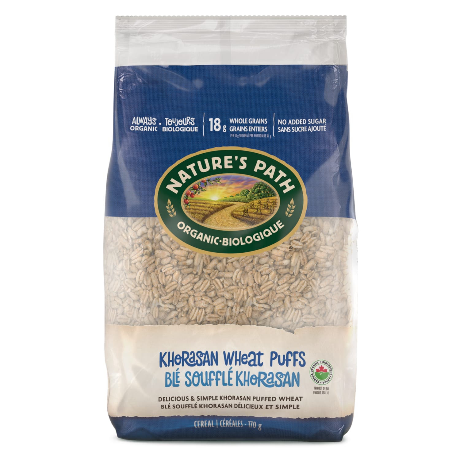 Nature's Path Organic Puffed Khorasan Cereal 170g EcoPac Bag