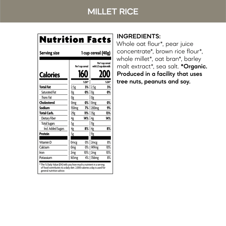 Millet Rice Flakes Cereal, 32 oz Earth Friendly Bag