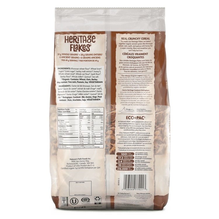 Heritage Flakes® Cereal, 907 g de Terre conviviale Sac