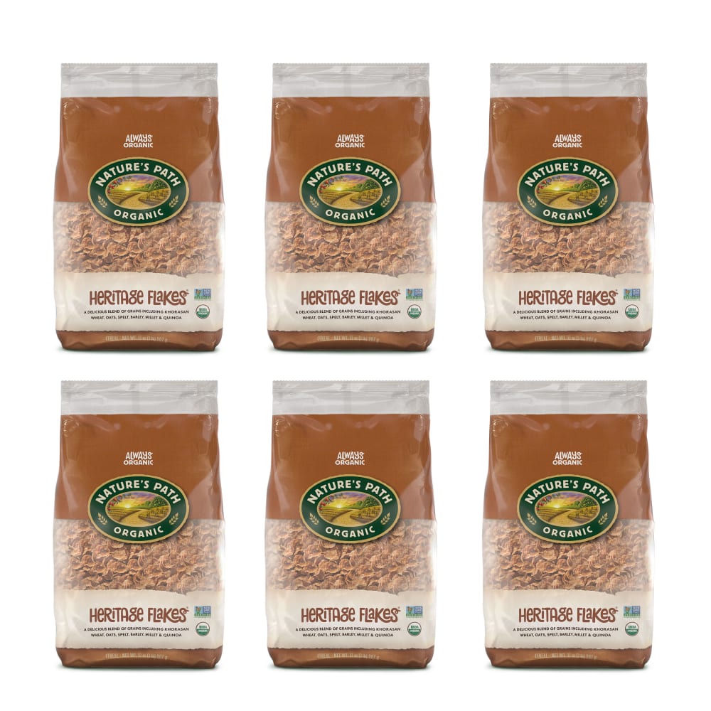 Pack of 6, Nature's Path Organic Heritage Flakes® Cold Cereal 32oz EcoPac Bag