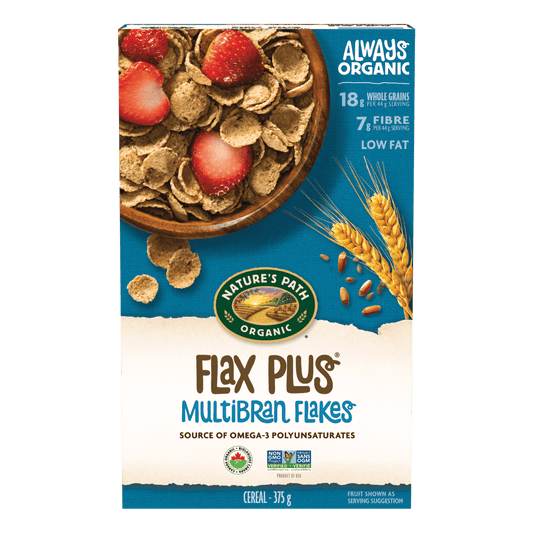 Flax Plus Multibran Flakes Cereal, 375 g Box