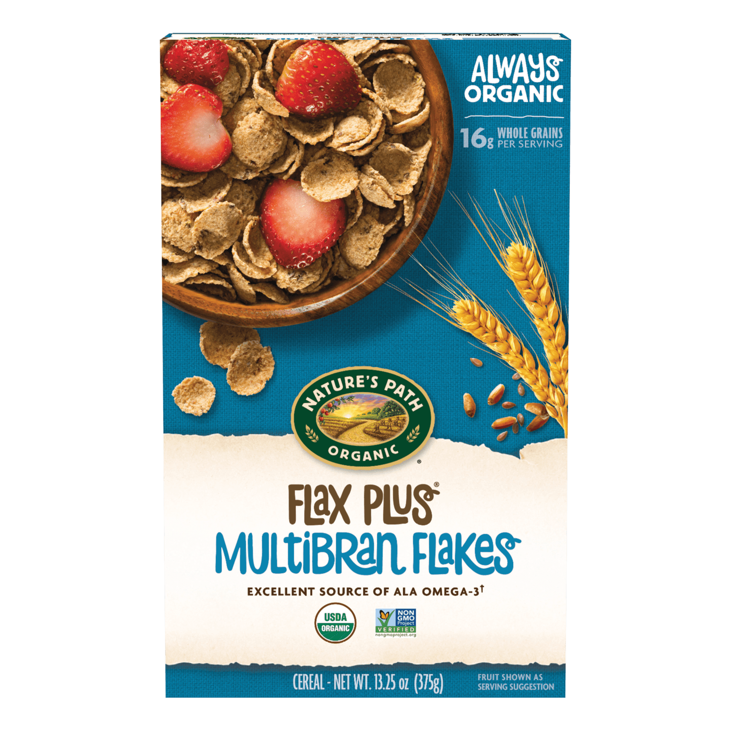 Flax Plus Multibran Flakes Cereal, 13.25 oz Box