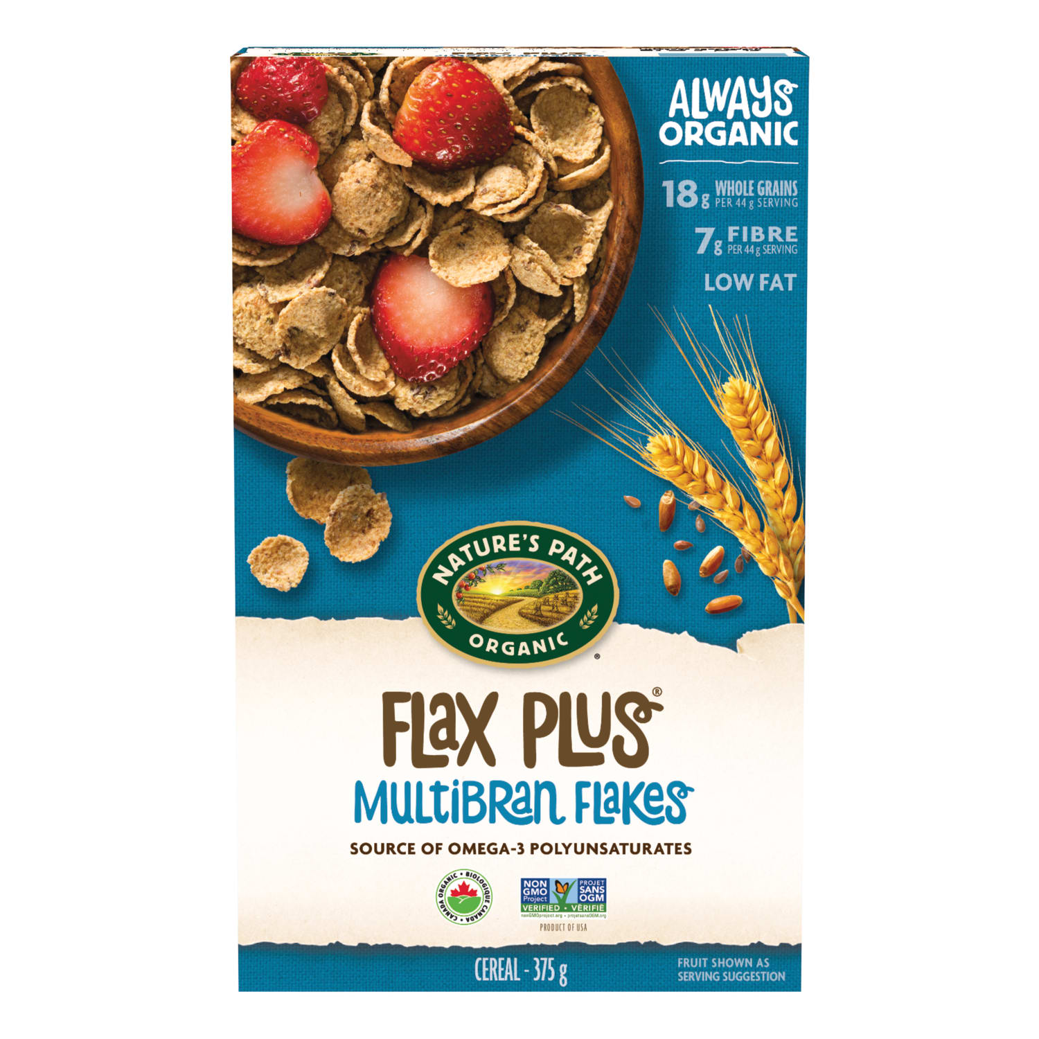 Nature's Path Organic Flax Plus Cereal 375g Box