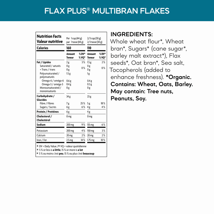 Flax Plus Multibran Flakes Cereal, 1 kg Boîte