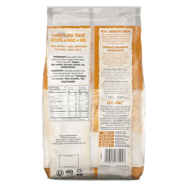Honey'D Corn Flakes Cereal, 750 g Earth Friendly Bag
