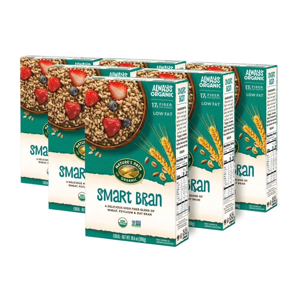 Pack of 12, Nature's Path Organic Smart Bran Cereal 10oz Box