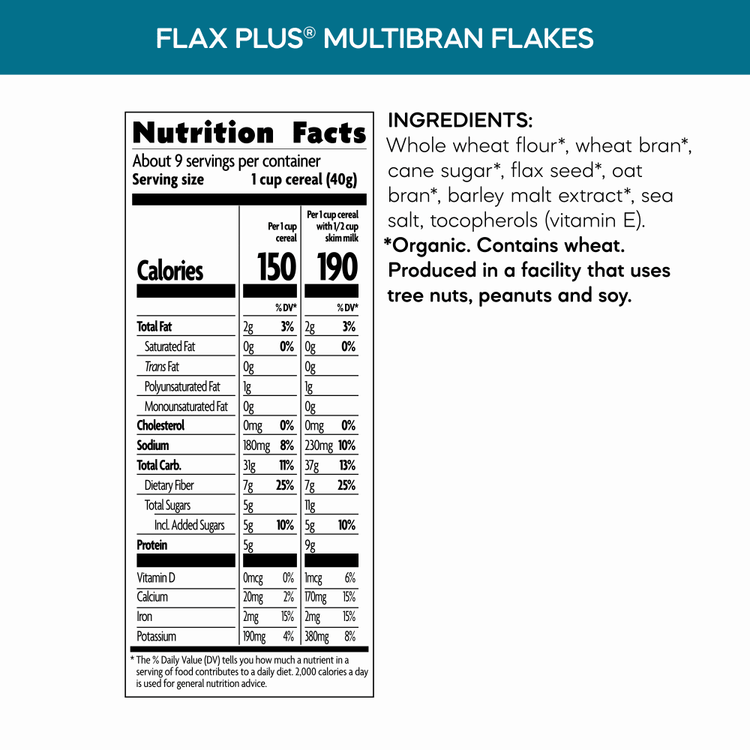 Flax Plus Multibran Flakes Cereal, 35 oz Box