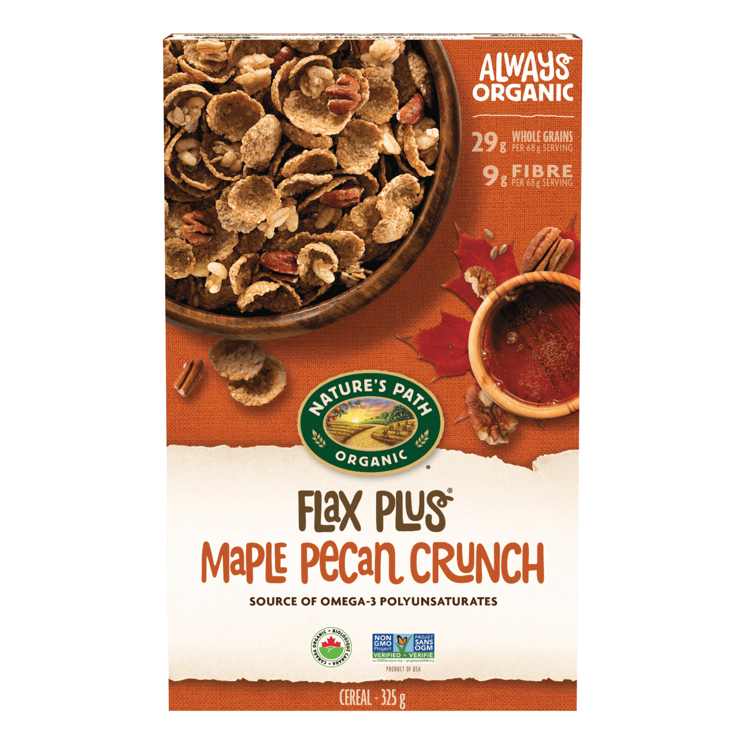 Flax Plus Maple Pecan Crunch Céréal, 325 g Boîte