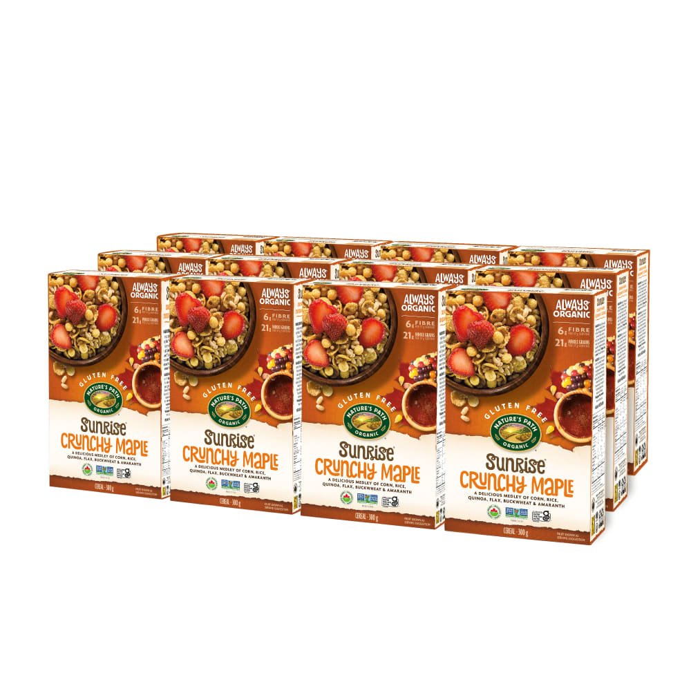 Pack of 12, Nature's Path Organic Crunchy Sunrise Maple Cereal 300g Box