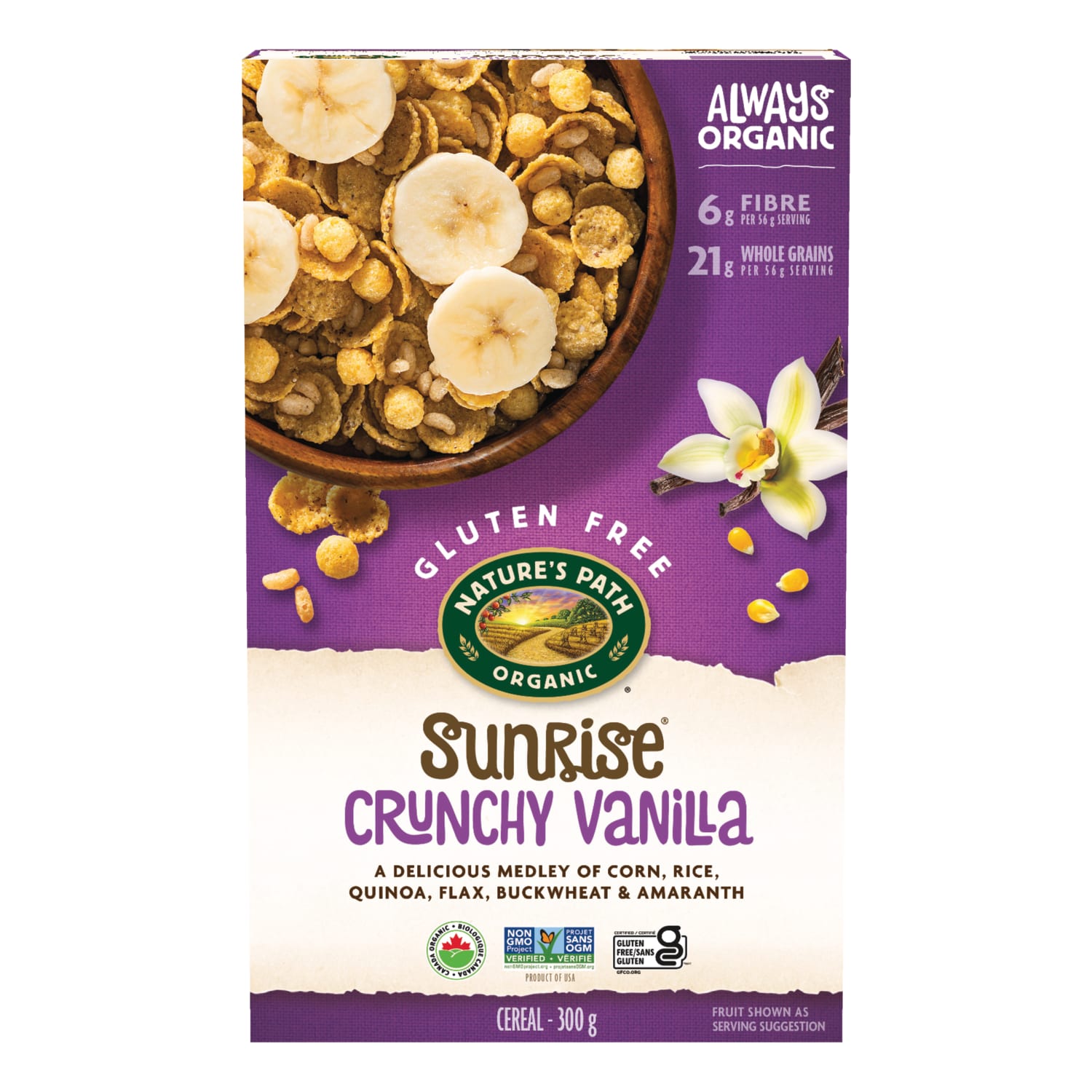 Nature's Path Organic Crunchy Sunrise Vanilla Cereal 300g Box