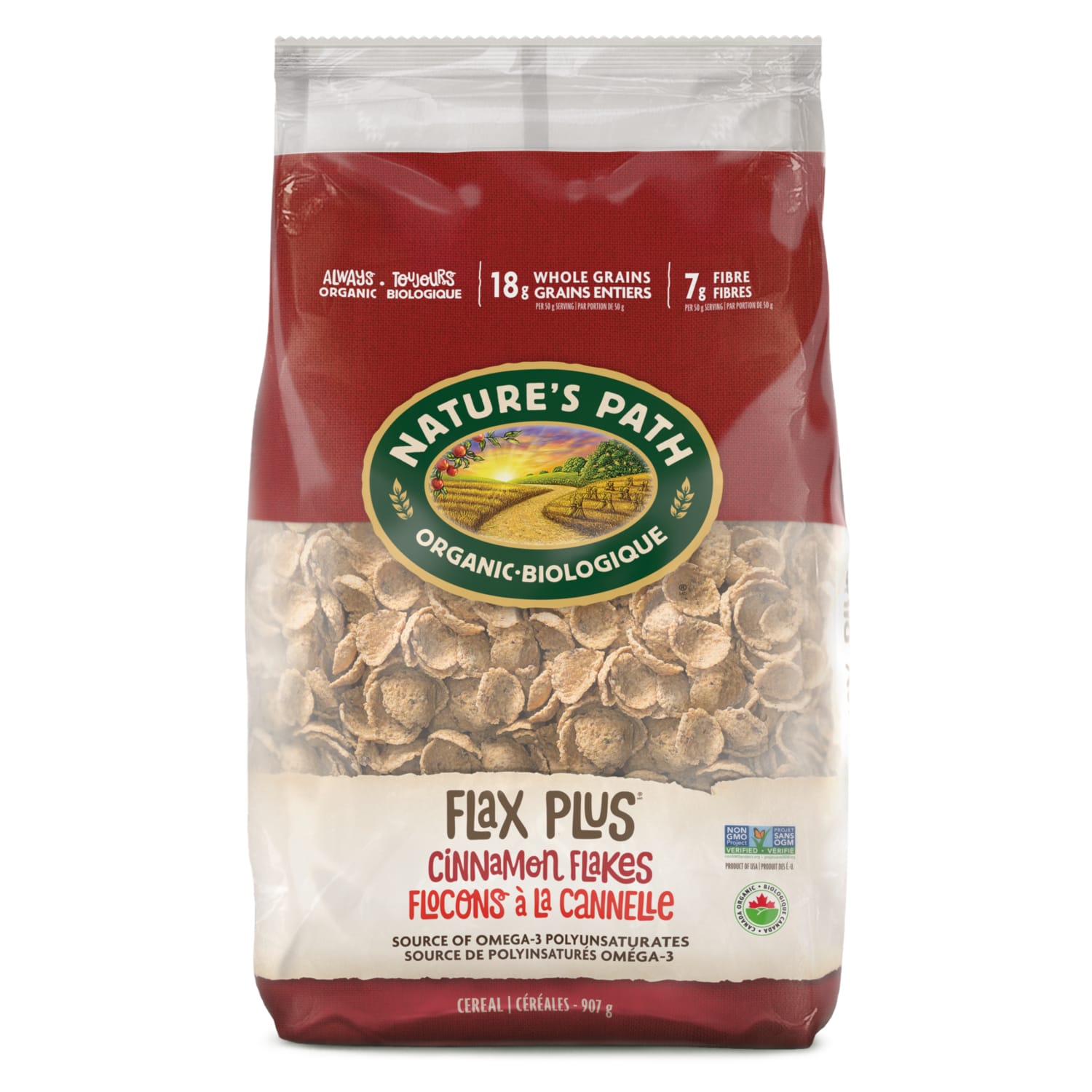 Nature's Path Organic Flax Plus Cinnamon Cereal 907g EcoPac Bag