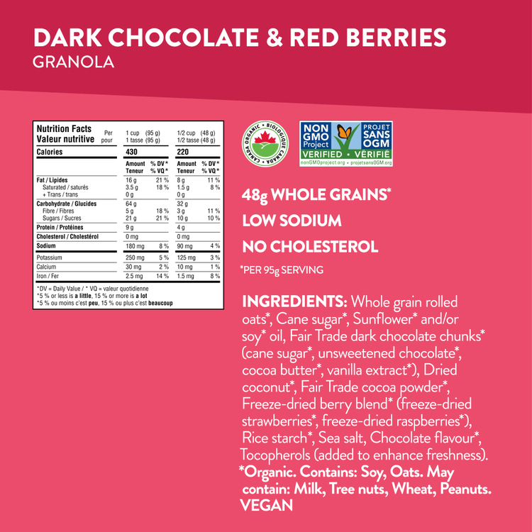 Dark Chocolate & Red Berries Granola, 325 g Pouch