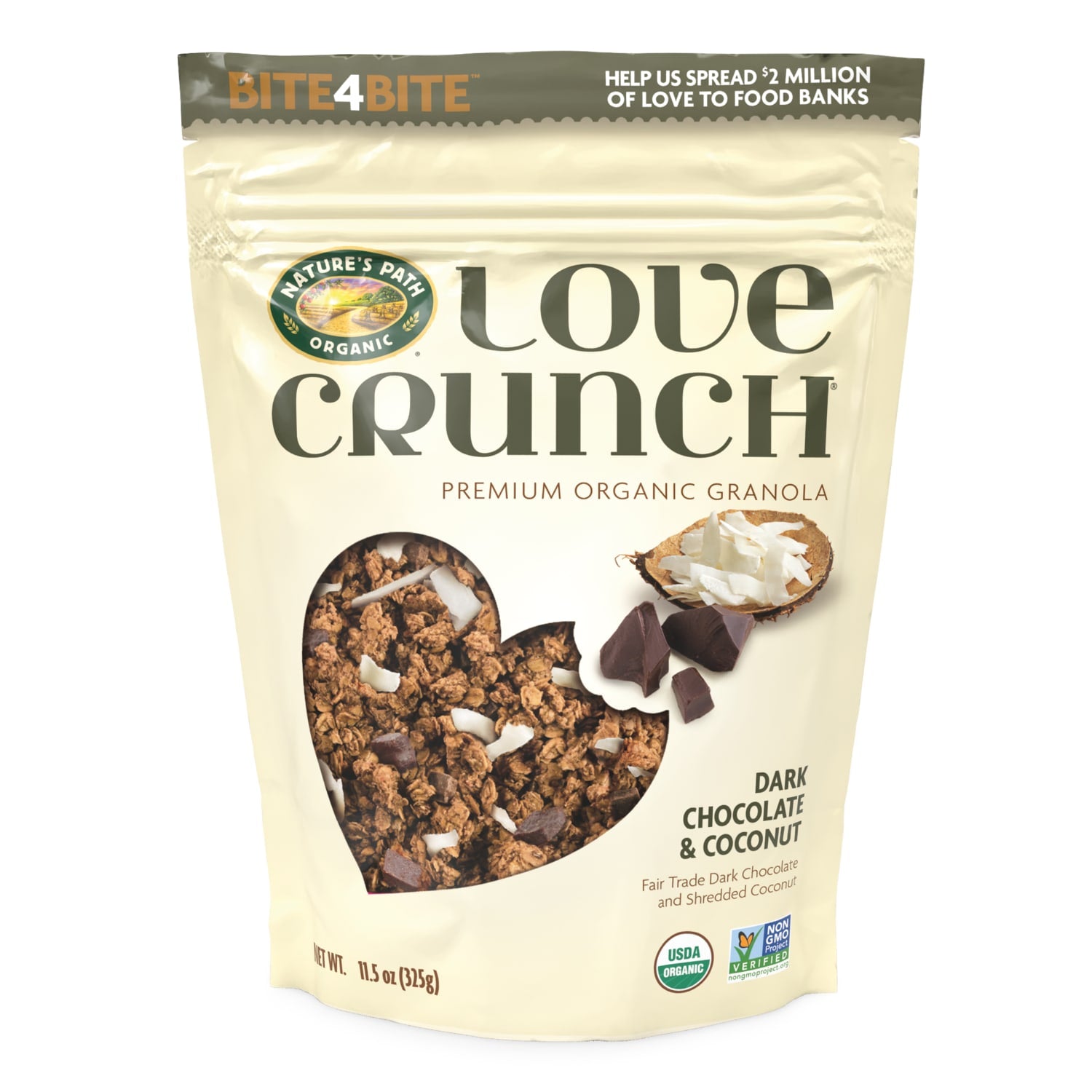 Love Crunch Organic Dark Chocolate & Coconut Granola 11.5oz Pouch