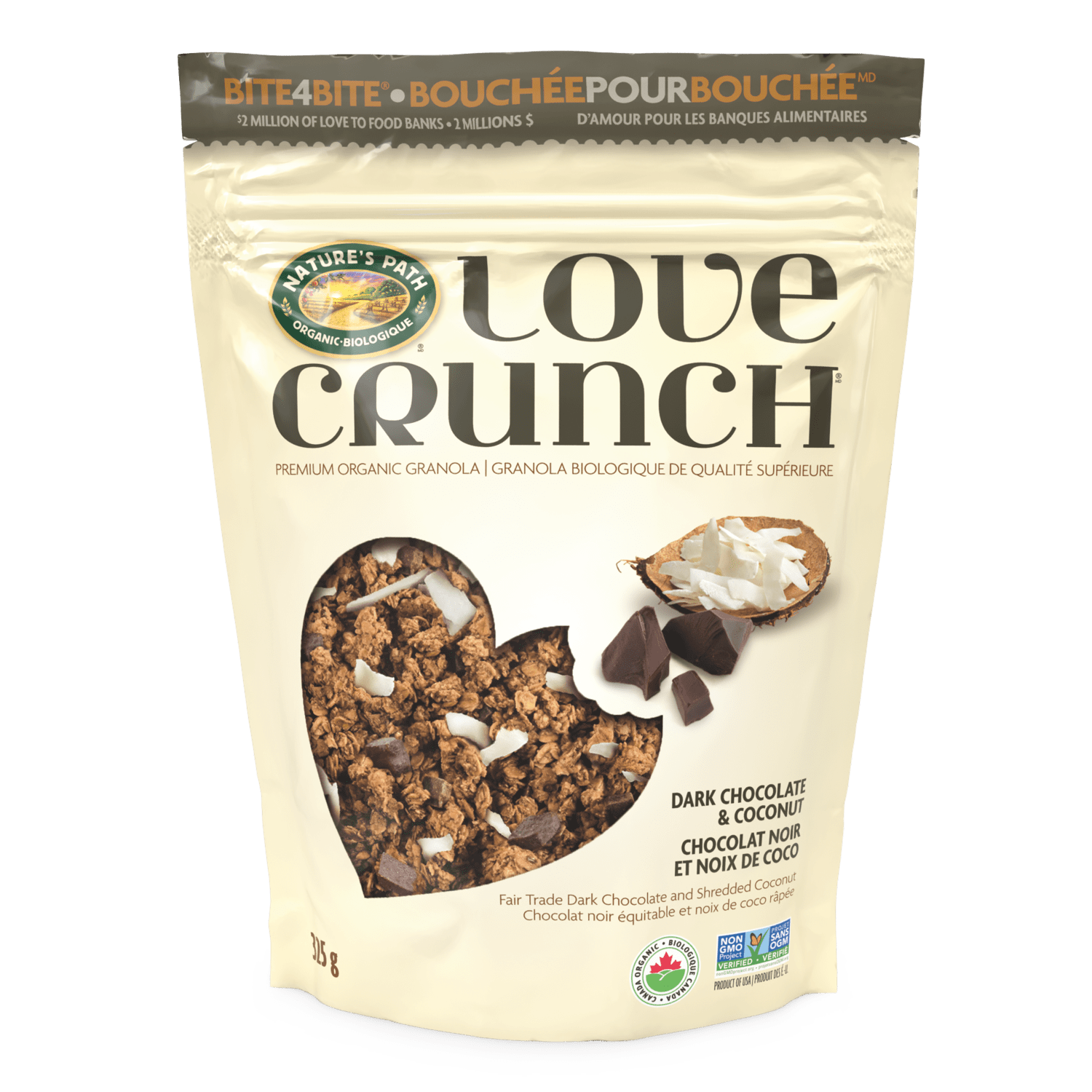 Dark Chocolate & Coconut Granola, 325 g Pouch