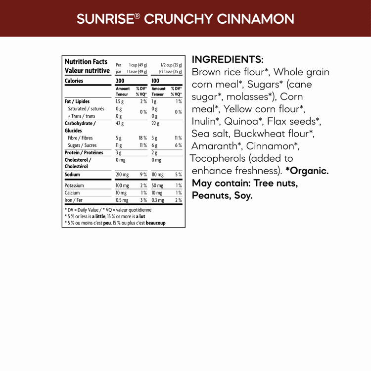 Sunrise Crunchy Cinnamon Cereal, 300 g Box