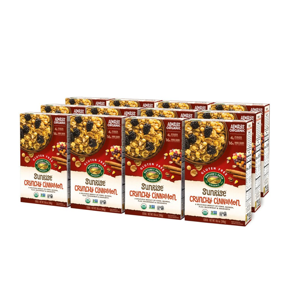 Pack of 12, Nature's Path Organic Crunchy Sunrise Cinnamon Cereal 10oz Box