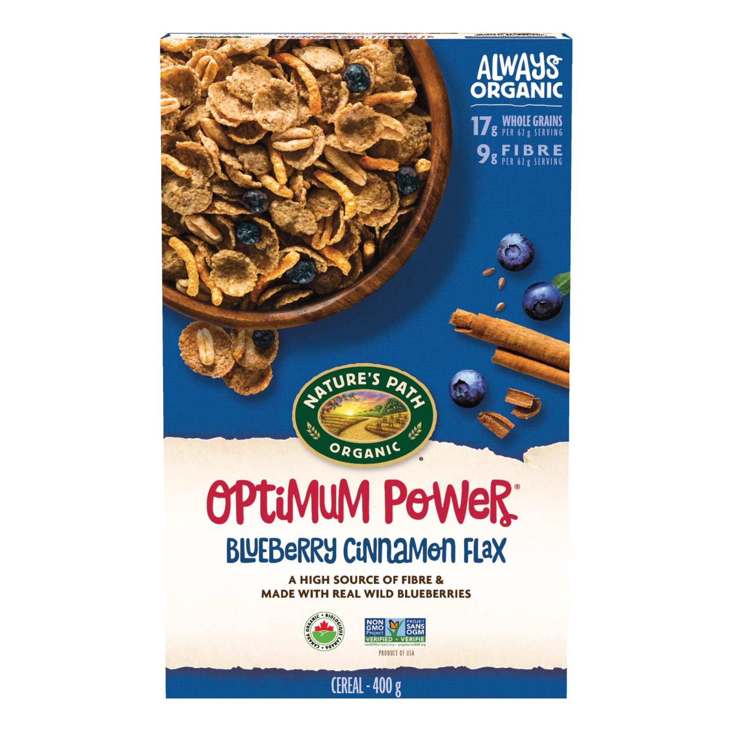 Nature's Path Organic Optimum Power Cold Cereal 400g Box