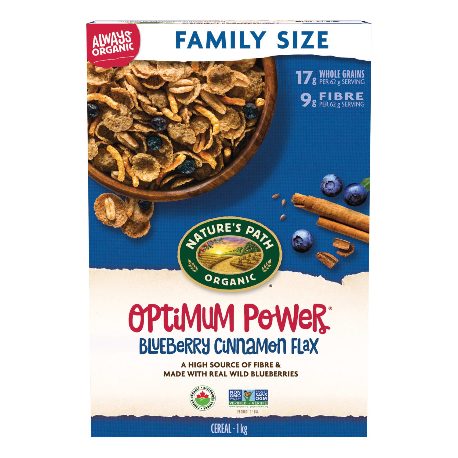 Nature's Path Organic Optimum Power Cold Cereal 1kg Box