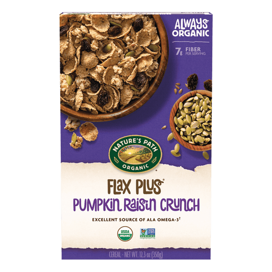 Flax Plus Pumpkin Raisin Crunch Cereal, 12,3 oz Boîte