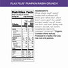 Nutrition facts per serving and ingredient statement for Flax Plus Pumpkin Raisin Crunch Cereal