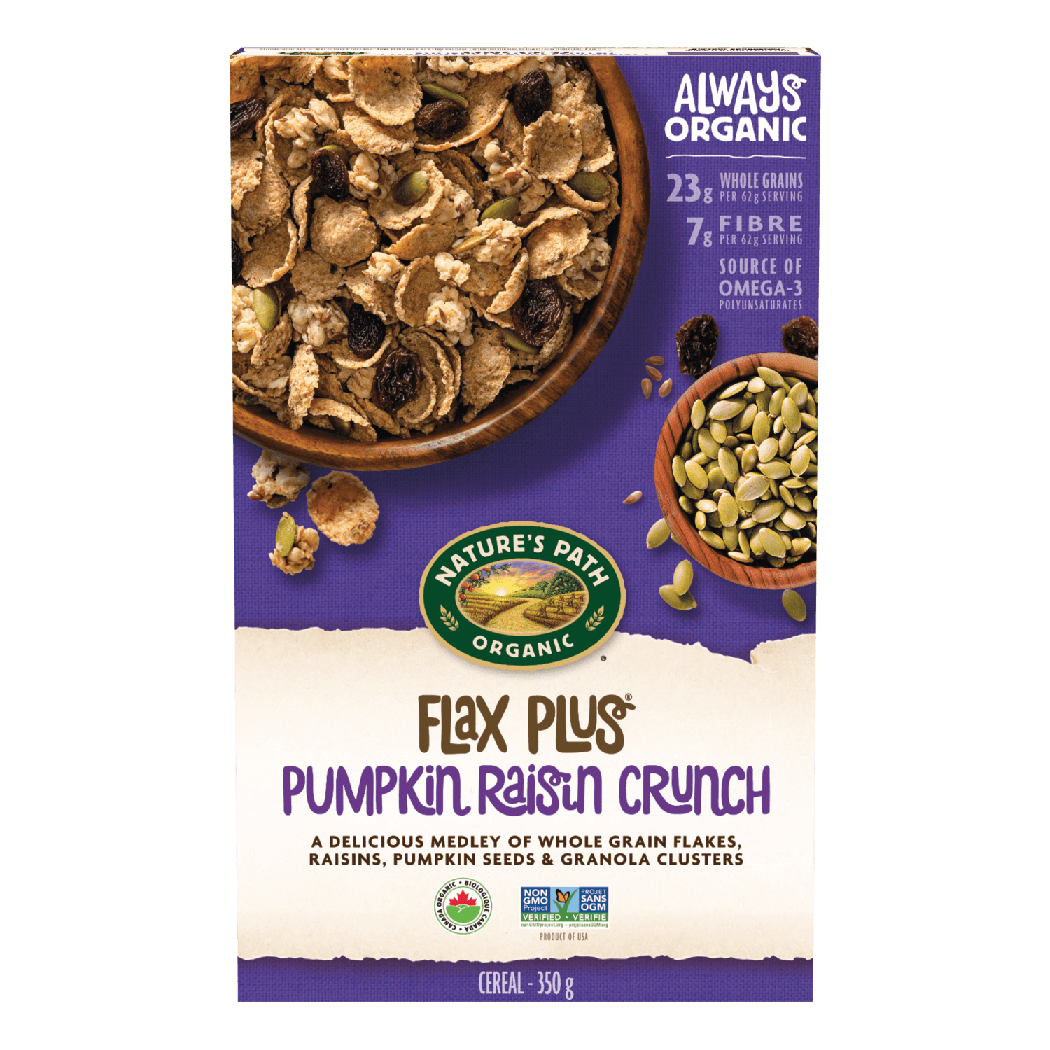 Flax Plus Pumpkin Raisin Crunch Cereal