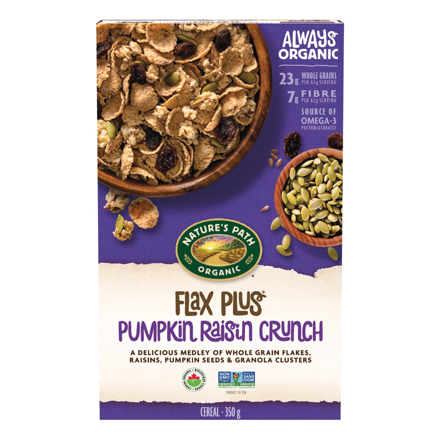 Nature's Path Organic Pumpkin Raisin Crunch Cereal 350g Box