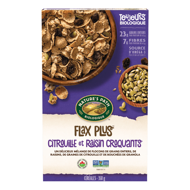 Flax Plus Pumpkin Raisin Crunch Cereal, 350 g Boîte