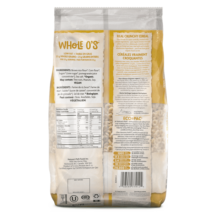 Whole O'S Cereal, 750 g Earth Friendly Bag