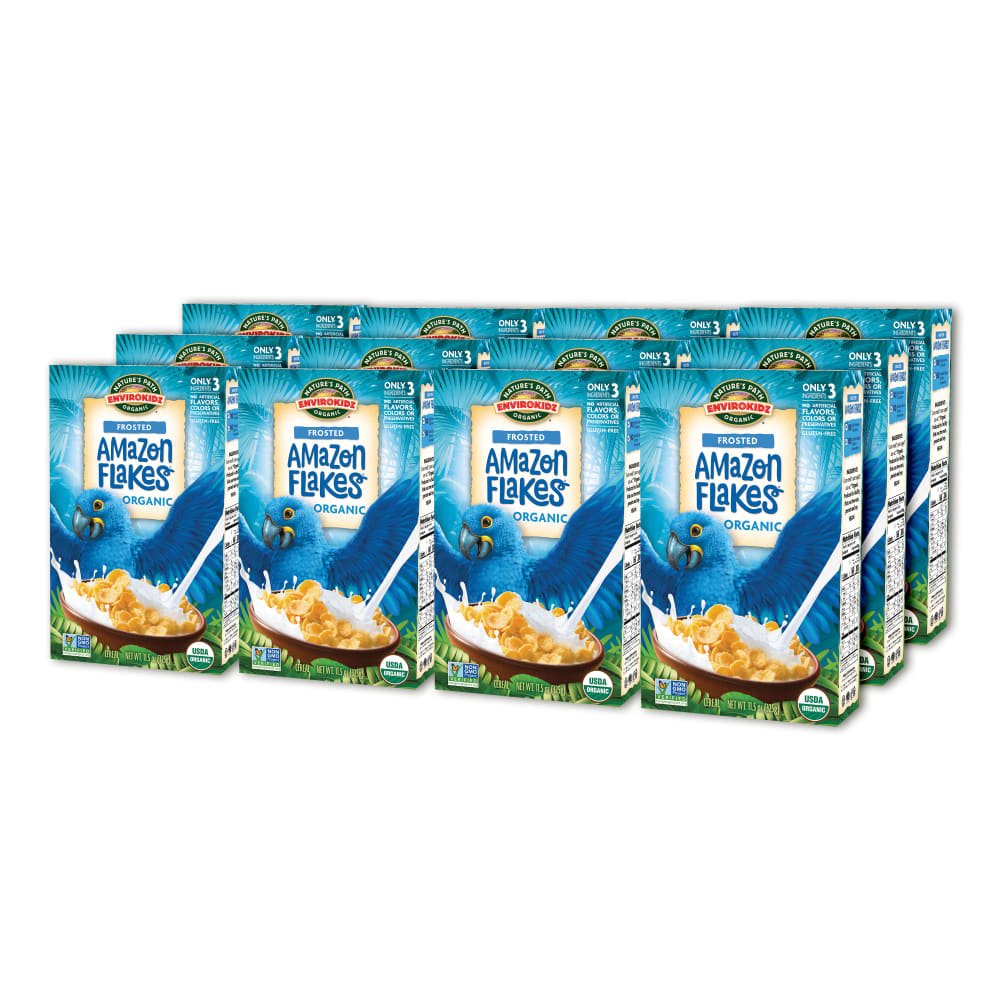 Pack of 12, Nature's Path EnviroKidz Organic Amazon Frosted Flakes Cereal 11oz Box