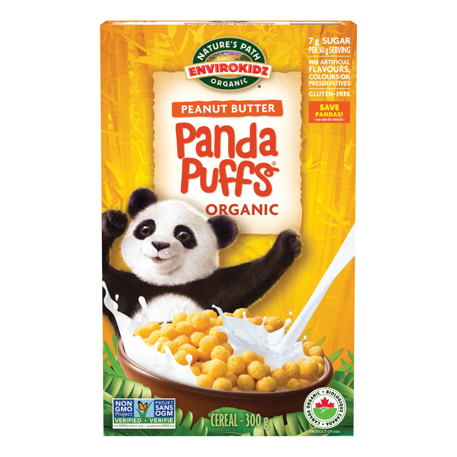 Nature's Path EnviroKidz Organic Panda Puffs Cereal 300g Box