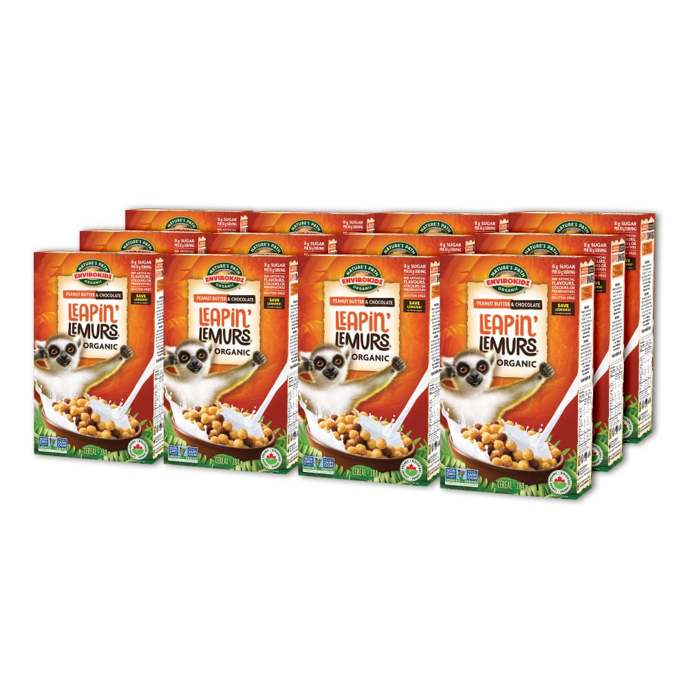 Pack of 12, Nature's Path EnviroKidz Organic Leapin' Lemurs Cereal 284g Box