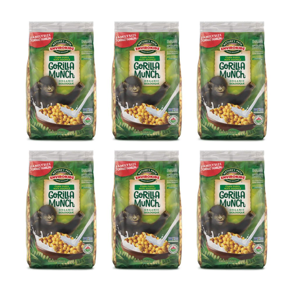 Pack of 6, Nature's Path EnviroKidz Organic Gorilla Munch Cereal 650g EcoPac Bag