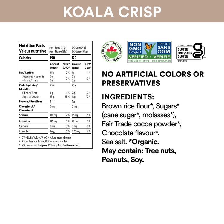 Koala Crisp Cereal, 725 g de Terre conviviale Sac