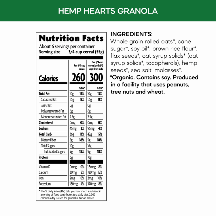Hemp Hearts Granola, 11.5 oz Box