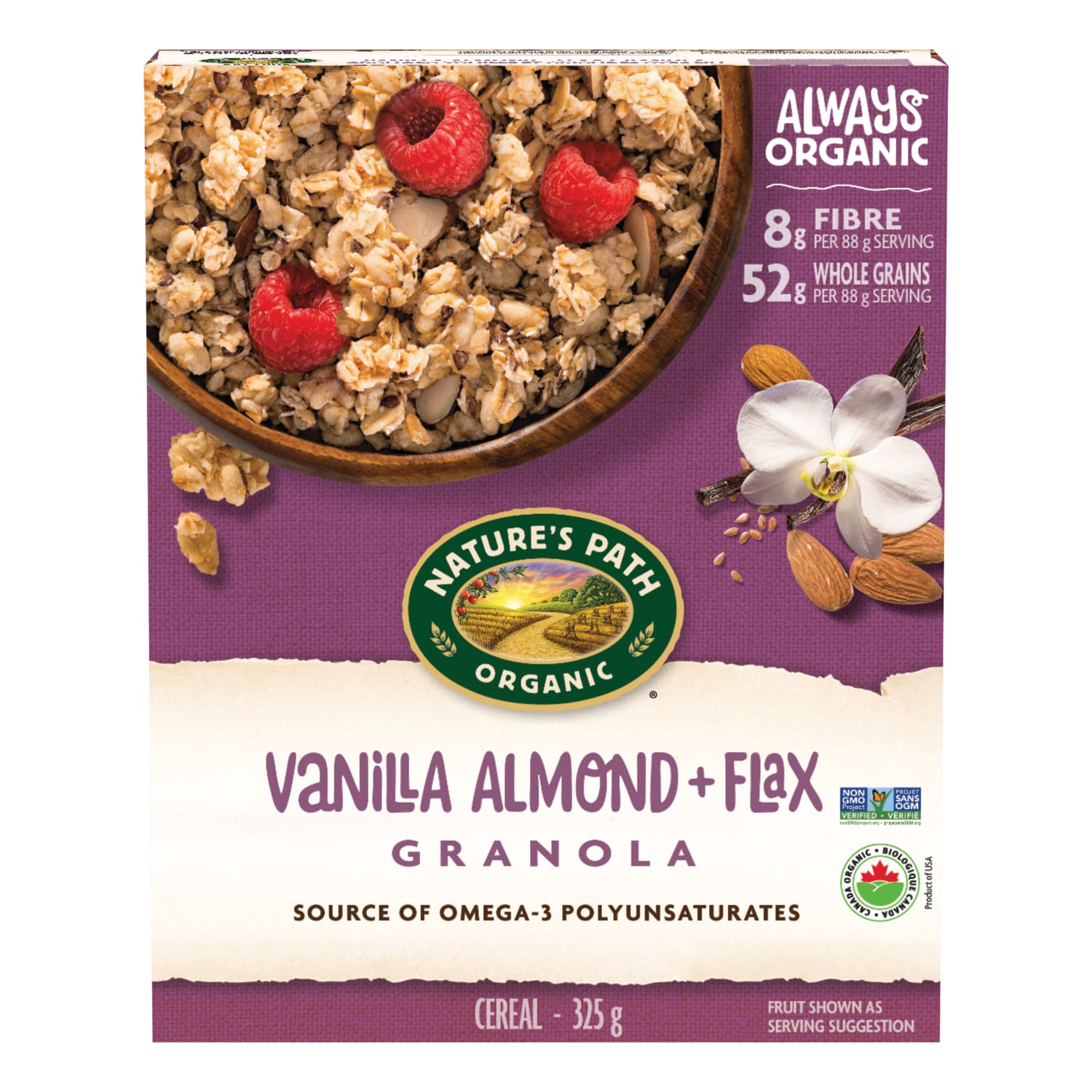 Nature's Path Organic Vanilla Almond Granola 325g Box