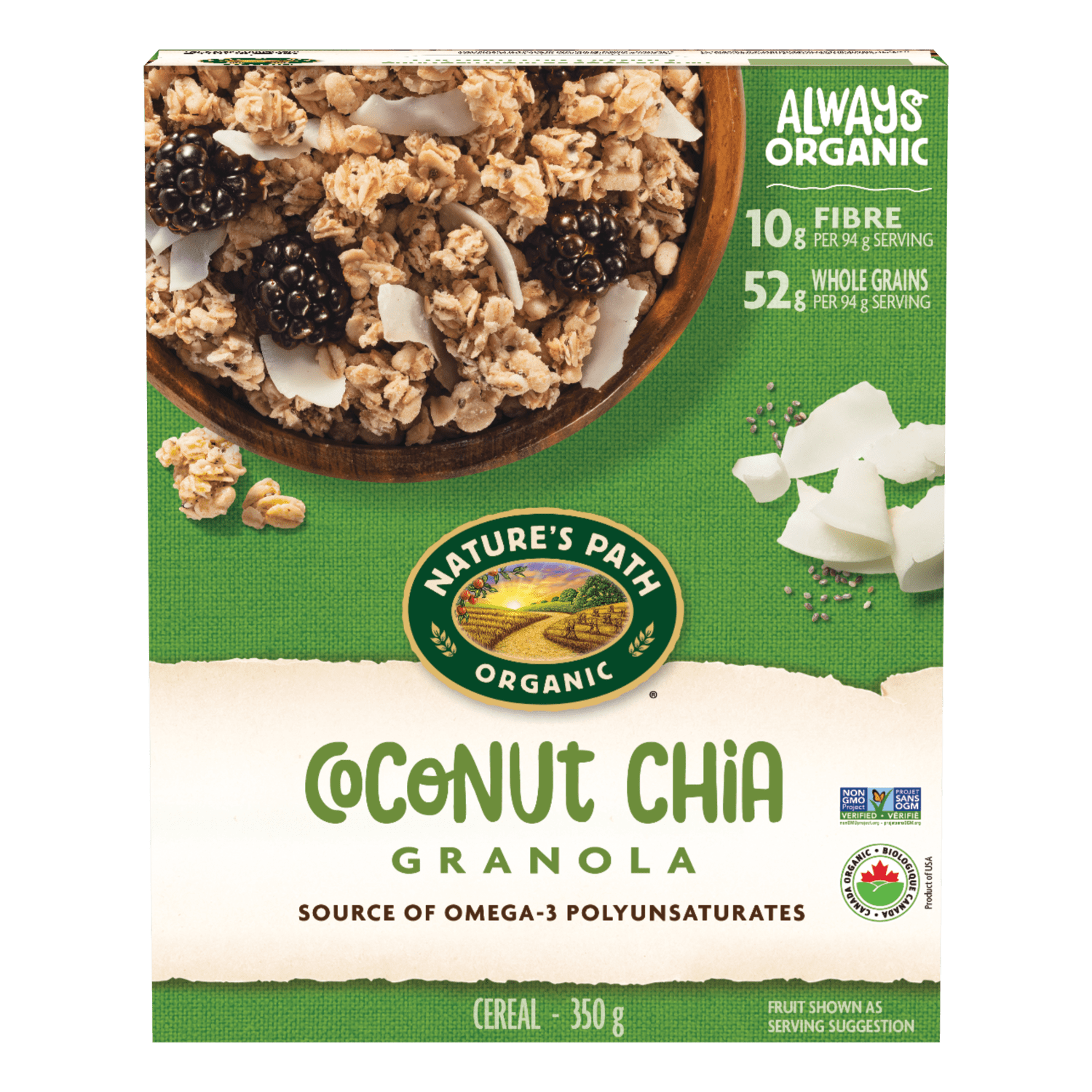 Coconut Chia Granola, 350 g Box