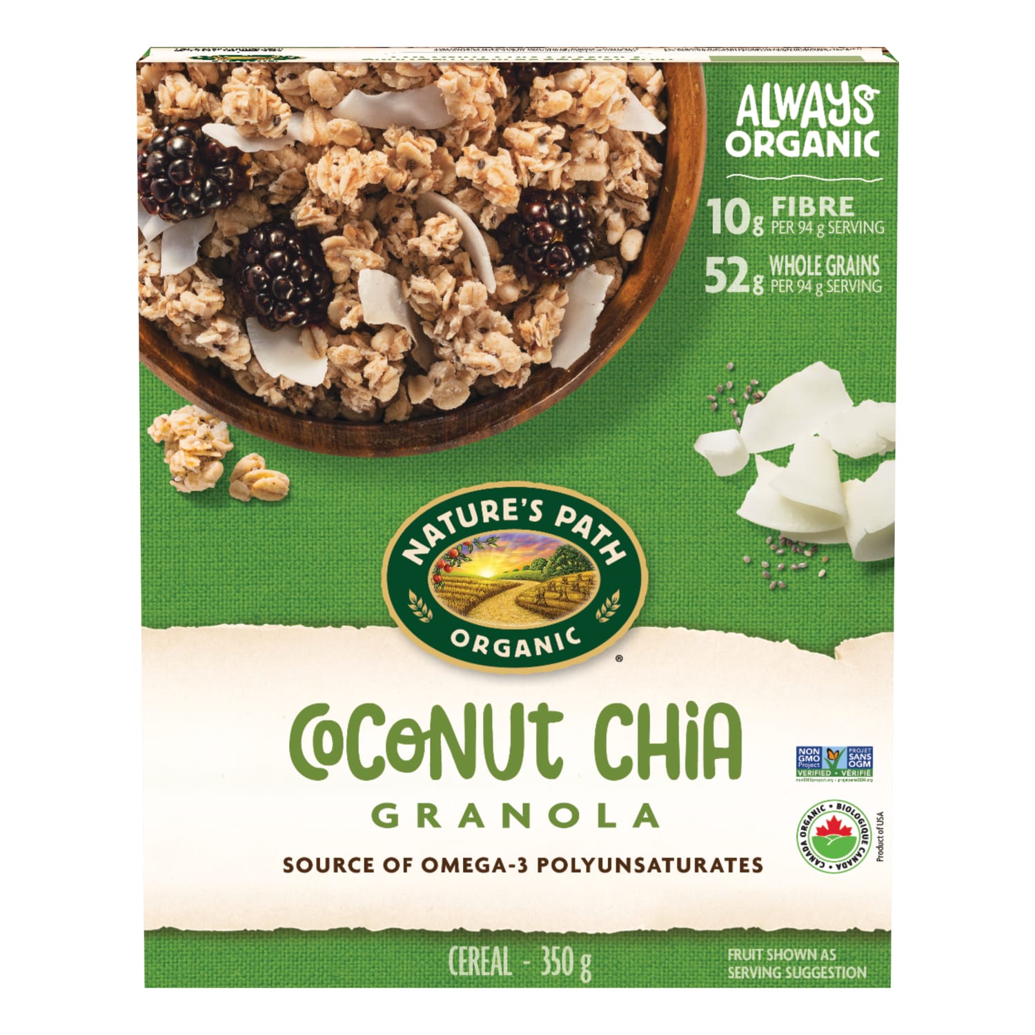 Nature's Path Organic Coconut Chia Granola 350g Box