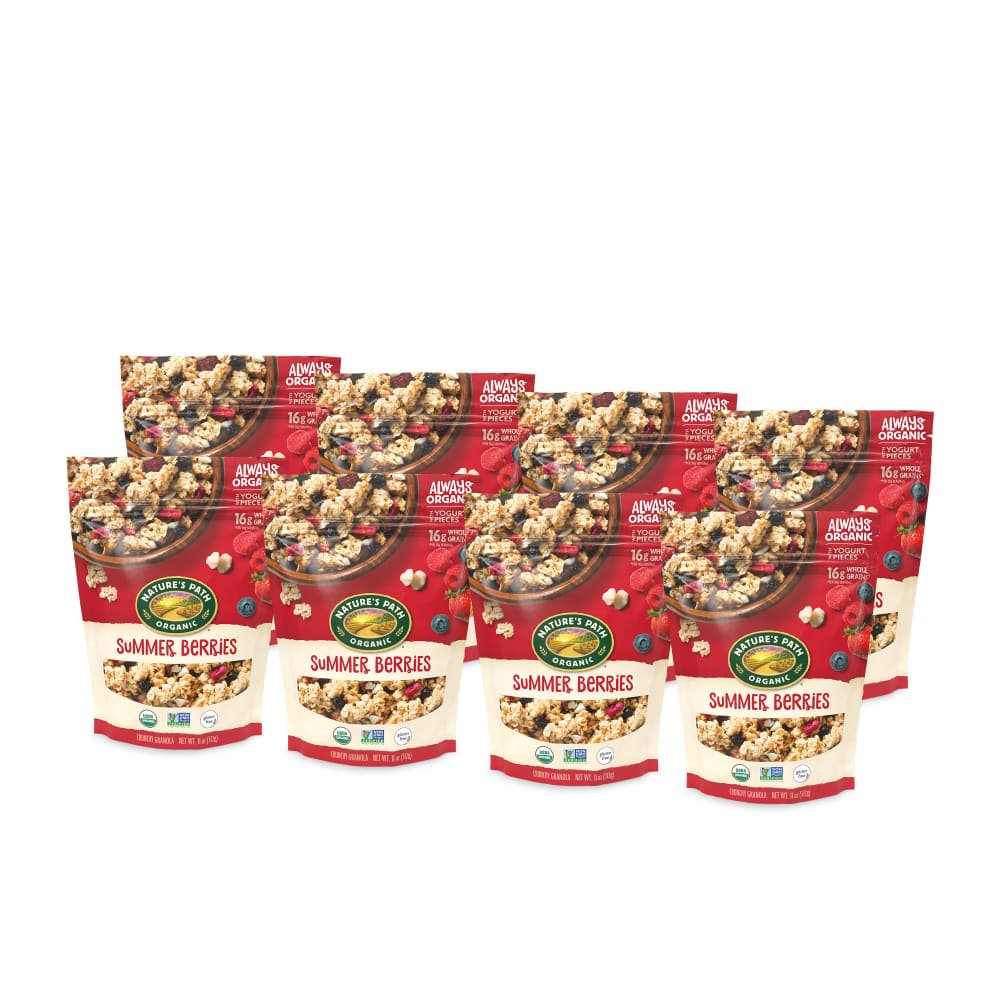 Pack of 8, Nature's Path Organic Summer Berries Gluten Free Granola 11oz Pouch