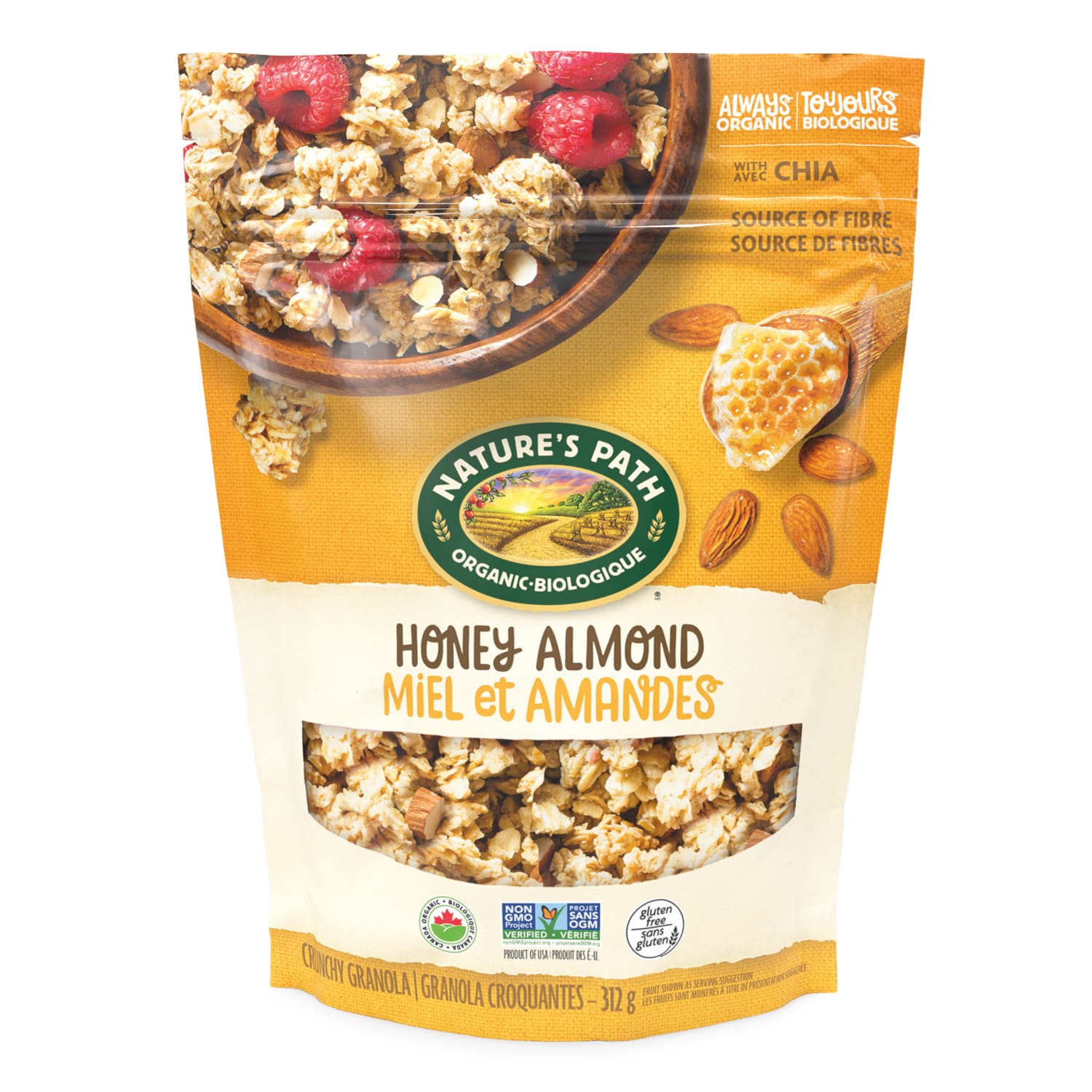 Nature's Path Organic Honey Almond Gluten Free Granola 312g Pouch