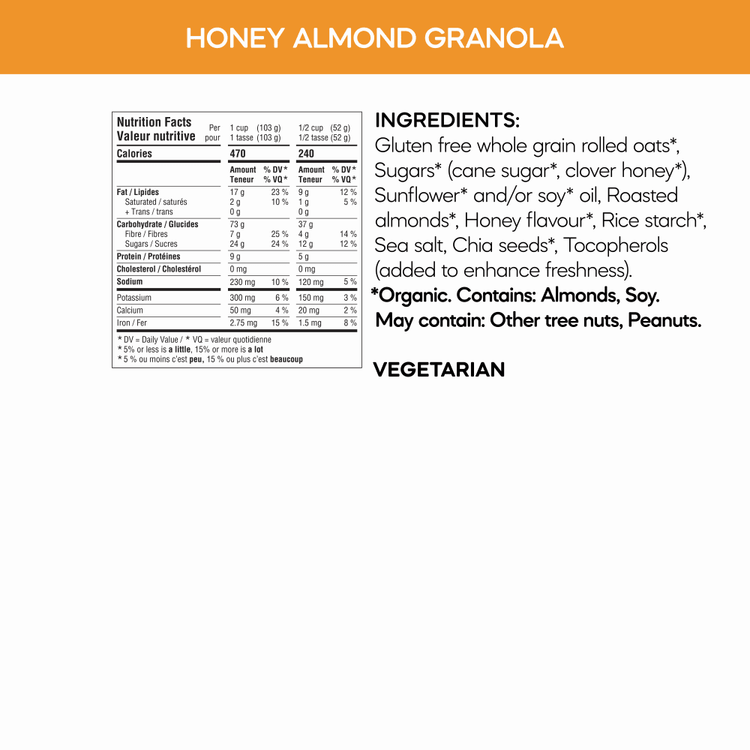 Honey Almond Granola, 312 g Pouch