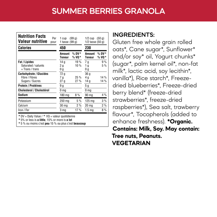 Summer Berries Gluten Free Granola, 312 g Pouch
