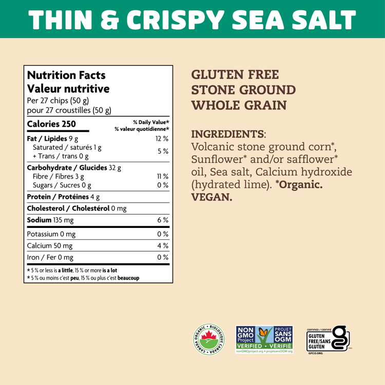 Thin & Crispy Sea Salt Tortilla Chips, 300 g Bag
